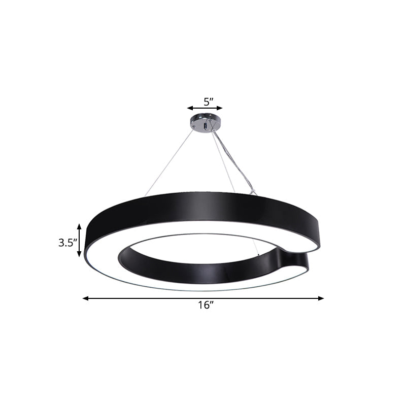 Blake’s Bold C - Curve: Modern Led Pendant Lamp In Black Or White Ceiling Light