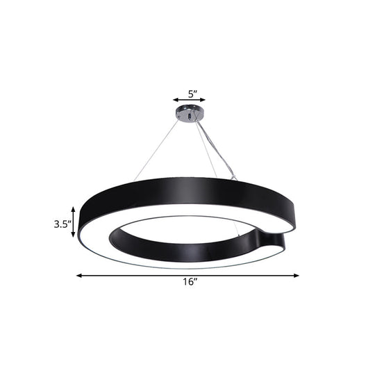 Blake’s Bold C - Curve: Modern Led Pendant Lamp In Black Or White Ceiling Light