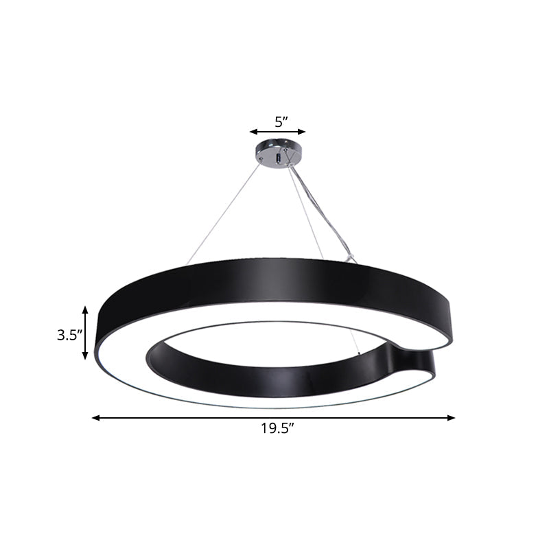 Blake’s Bold C - Curve: Modern Led Pendant Lamp In Black Or White Ceiling Light