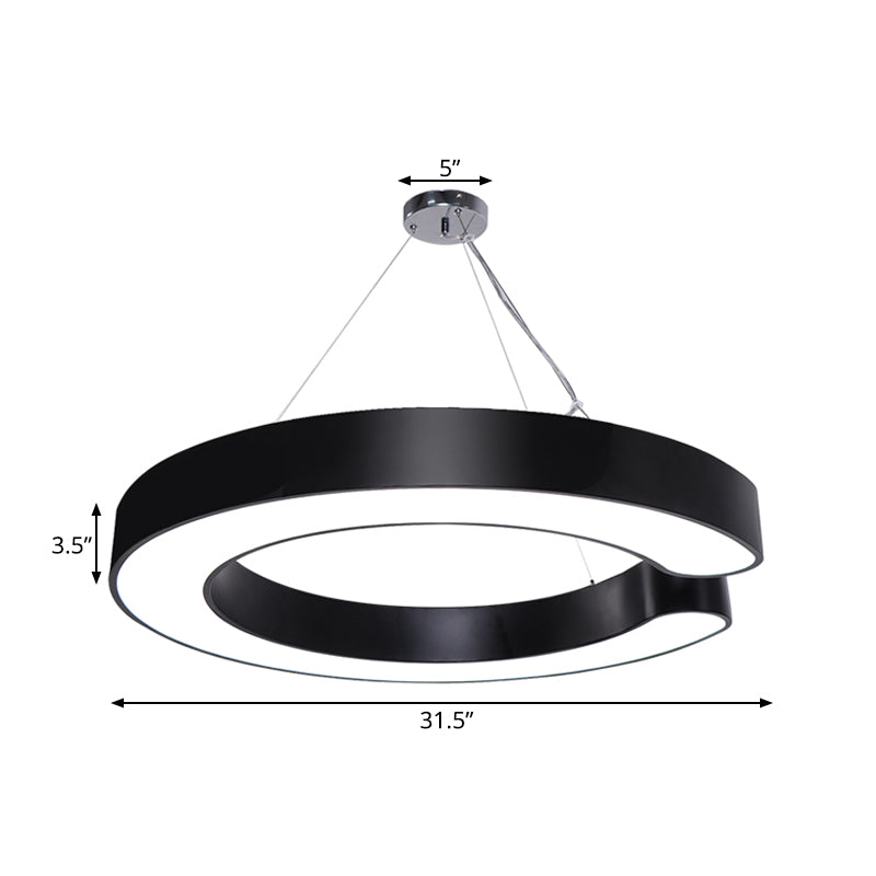 Blake’s Bold C - Curve: Modern Led Pendant Lamp In Black Or White Ceiling Light