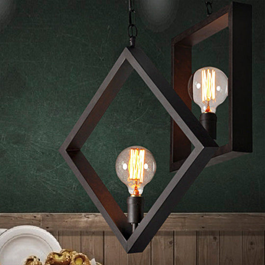 Claire Style Black Metal Ceiling Light With Rope Accent - Industrial Charm