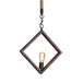 Claire Style Black Metal Ceiling Light With Rope Accent - Industrial Charm