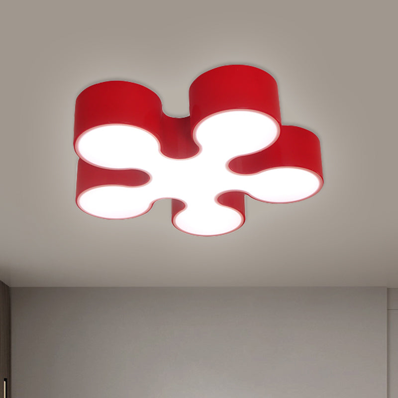 Blooming Brilliance: Colorful Blossom Led Ceiling Light For Kids Red