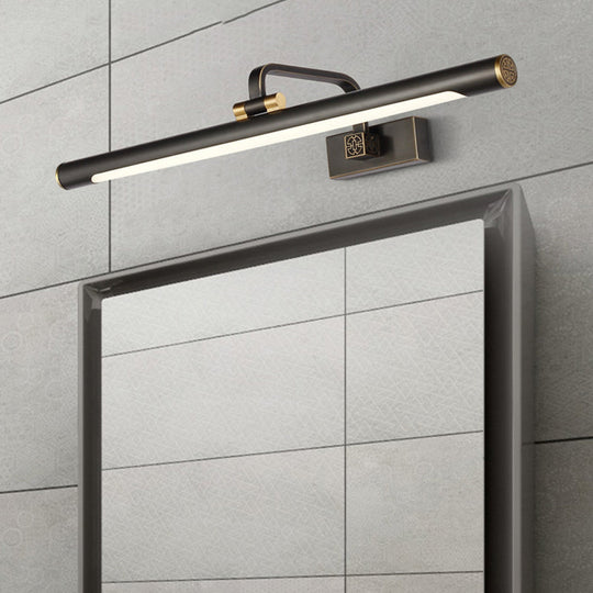 Modern Elegance Meets Warmth: Black Tubular Bathroom Vanity Light