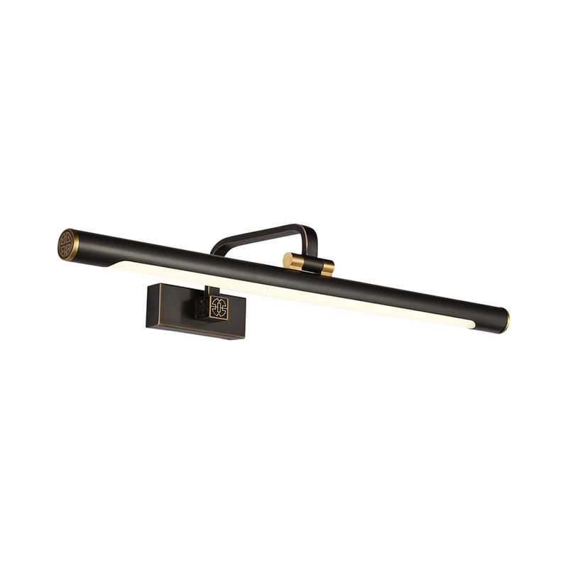 Modern Elegance Meets Warmth: Black Tubular Bathroom Vanity Light