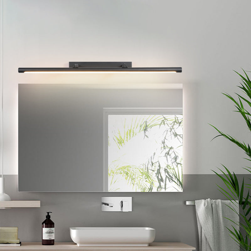 Modern Elegance Meets Warmth: Black Minimalist Led Vanity Light / 16.5’ White