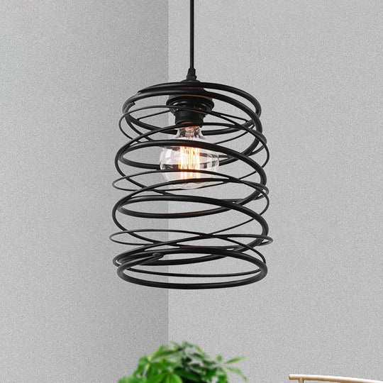 Amy Modern Black Pendant - Industrial Swirl Design Lighting