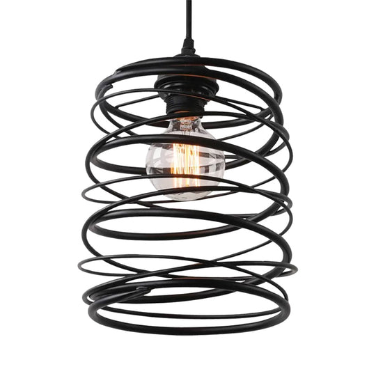 Amy Modern Black Pendant - Industrial Swirl Design Lighting