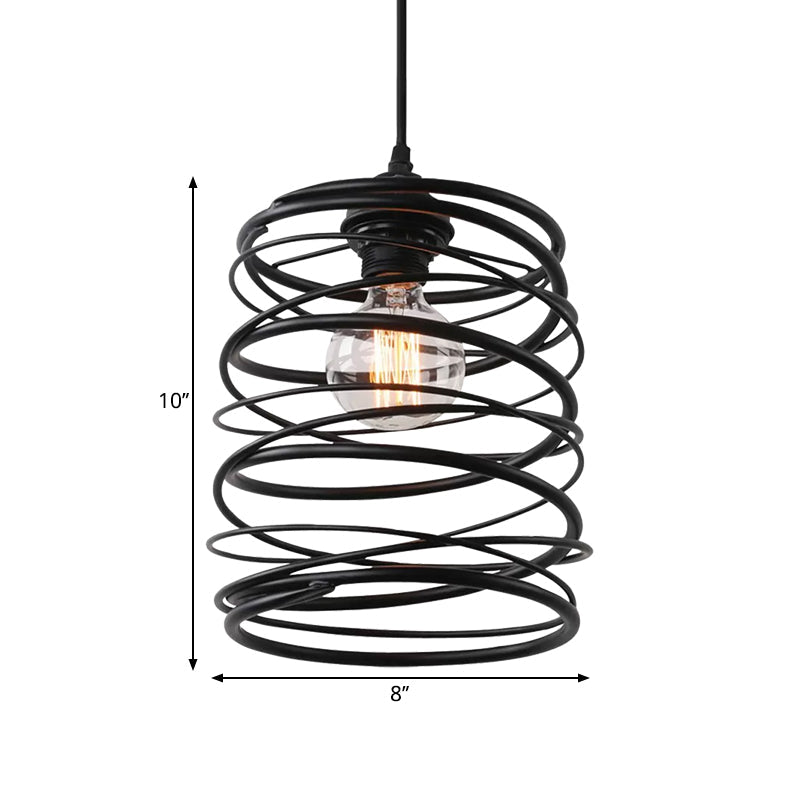 Amy Modern Black Pendant - Industrial Swirl Design Lighting