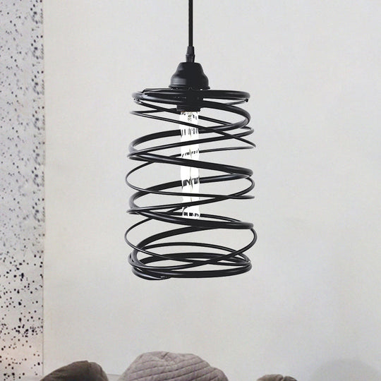 Amy Modern Black Pendant - Industrial Swirl Design Lighting