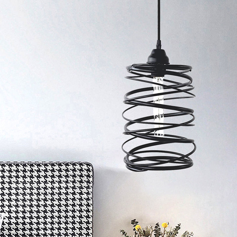 Amy Modern Black Pendant - Industrial Swirl Design Lighting