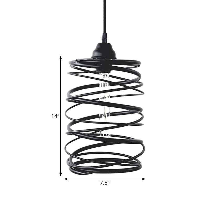 Amy Modern Black Pendant - Industrial Swirl Design Lighting