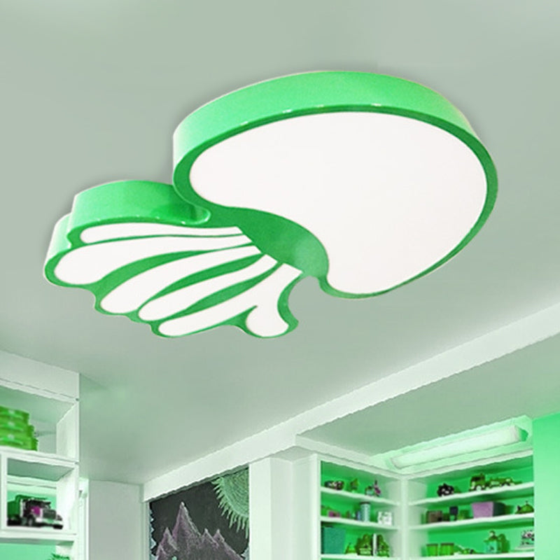 Undersea Wonder: Led Jellyfish Flush Mount Nursery Light Green / White