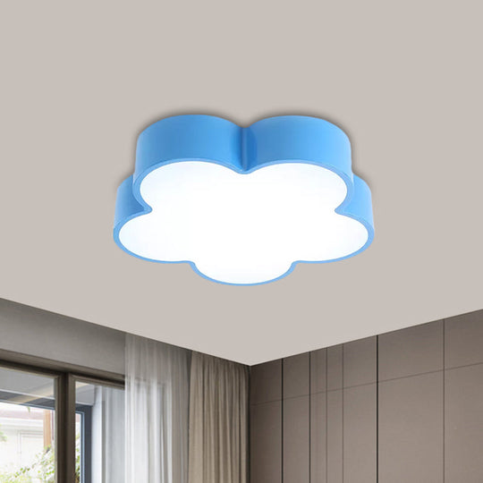 Blooming Fun: Colorful Flower Led Ceiling Light For Kids Blue