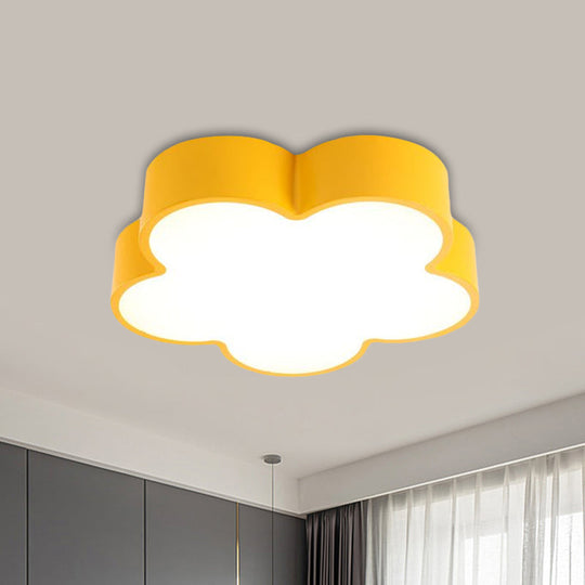 Blooming Fun: Colorful Flower Led Ceiling Light For Kids Yellow