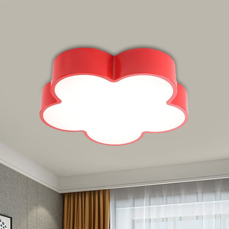 Blooming Fun: Colorful Flower Led Ceiling Light For Kids Red