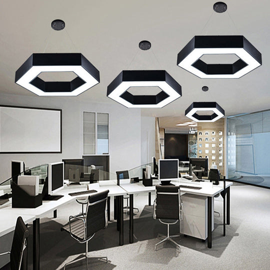 Blakely Modern Hexagonal Led Pendant: Illuminate Your Office With Style And Functionality Pendant