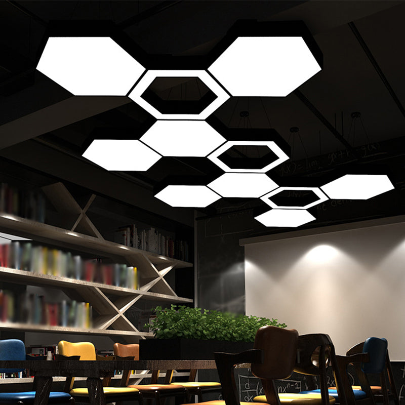 Modern Black Hexagonal Led Pendant Light