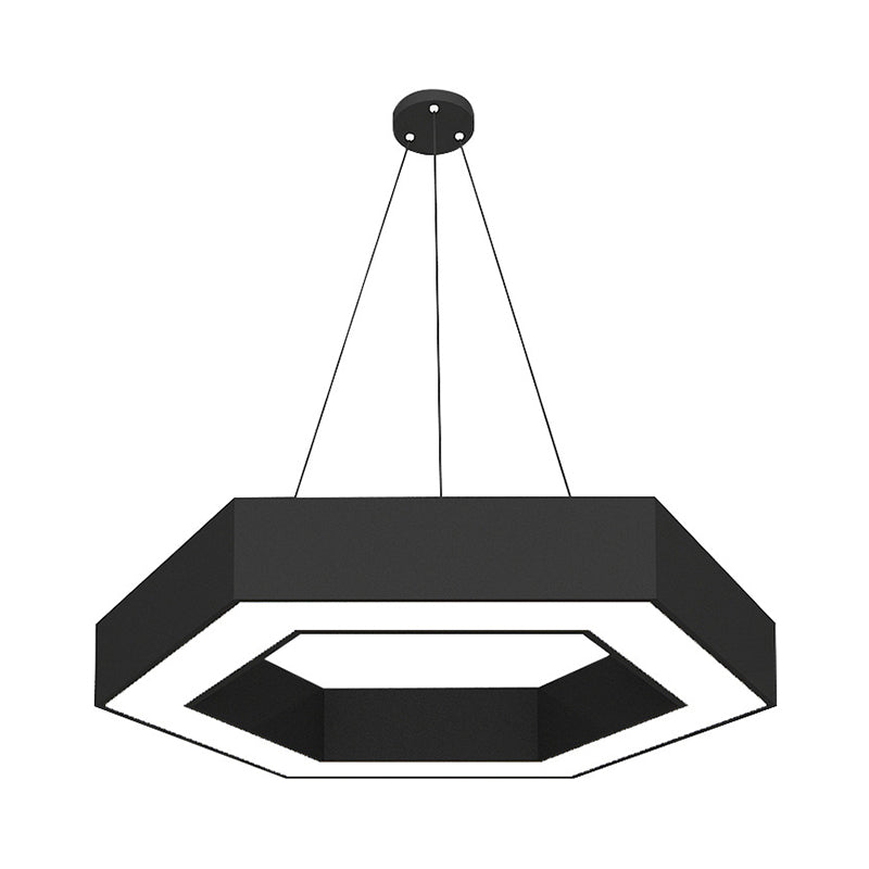 Modern Black Hexagonal Led Pendant Light / 18’