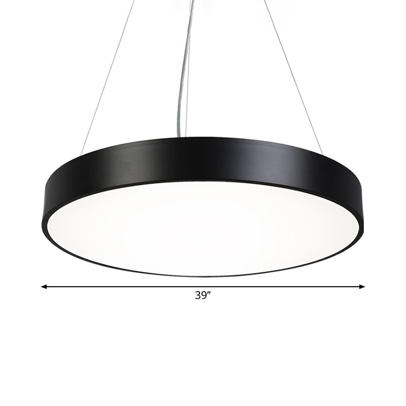 Hayden Modern Black Round Plate Pendant Lamp: A Touch Of Sophistication With Led Light