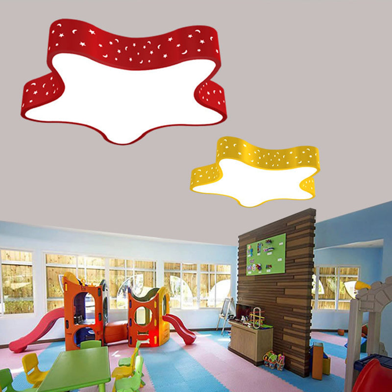 Dazzling Starry Night For Kids: Dimmable Led Ceiling Light Red