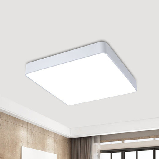 Cheerful Square Light For Kids’ Rooms: Led Flush Mount Fixture White / Warm