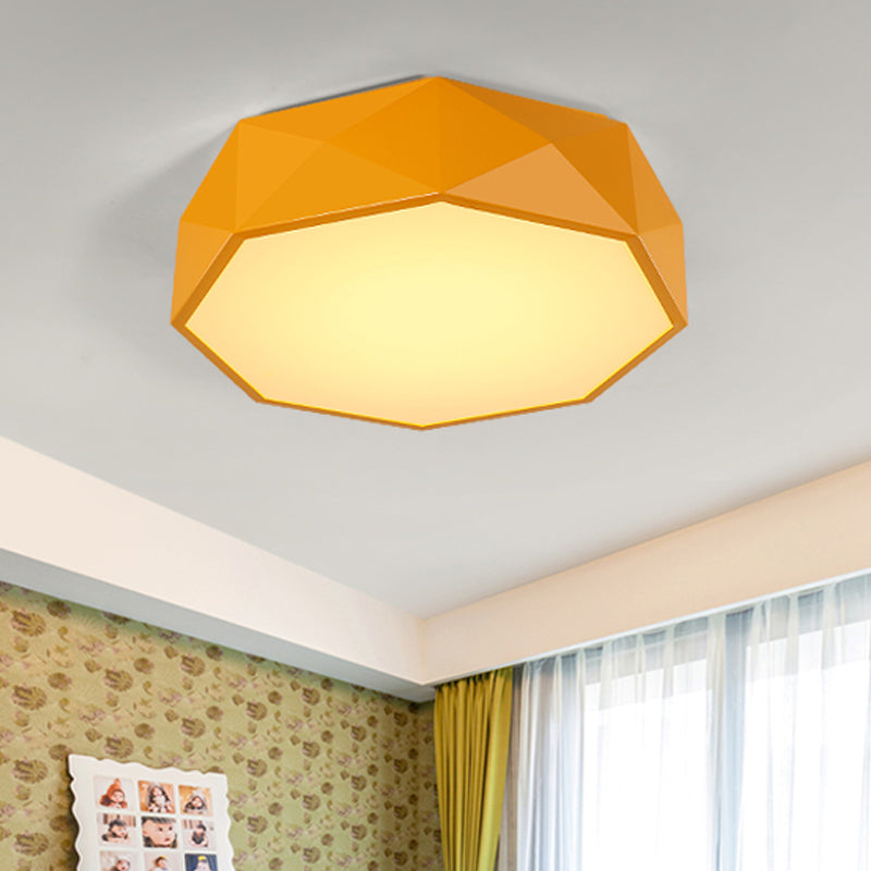 Brighten Your Space With Playful Colors: Acrylic Polygon Led Light Yellow Ceiling