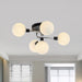 Modern Elegance: Glass Globe Semi - Flush Mount Ceiling Light