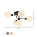 Modern Elegance: Glass Globe Semi - Flush Mount Ceiling Light