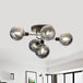 Modern Elegance: Glass Globe Semi - Flush Mount Ceiling Light 5 / Smoke Gray