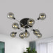 Modern Elegance: Glass Globe Semi - Flush Mount Ceiling Light