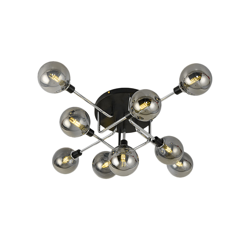 Modern Elegance: Glass Globe Semi - Flush Mount Ceiling Light