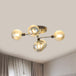 Modern Elegance: Glass Globe Semi - Flush Mount Ceiling Light 5 / Amber