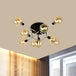 Modern Elegance: Glass Globe Semi - Flush Mount Ceiling Light