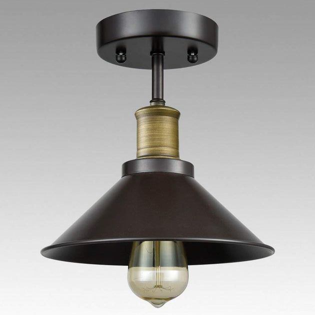 Morgan Meets Modern Functionality: Black Conic Semi - Flush Ceiling Light