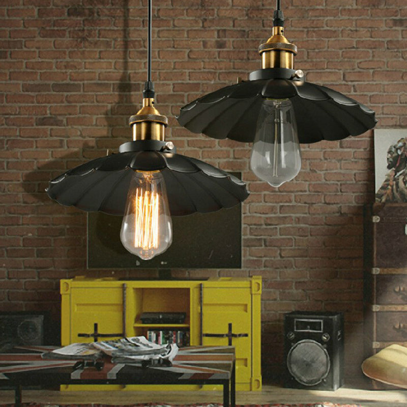 Embrace Industrial Charm With A Floral Touch: The Black Shade Pendant Lamp