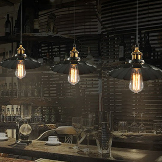 Embrace Industrial Charm With A Floral Touch: The Black Shade Pendant Lamp