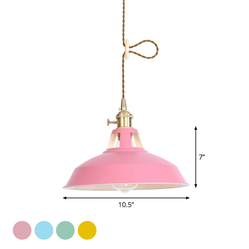 Peyton Nordic Barn Pendant Light (Pink/Blue/Green)