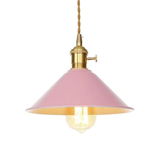 Peyton Nordic Barn Pendant Light (Pink/Blue/Green) Pink / A