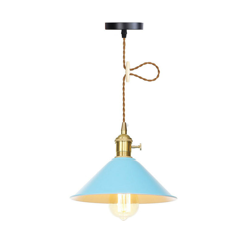 Peyton Nordic Barn Pendant Light (Pink/Blue/Green) Blue / A