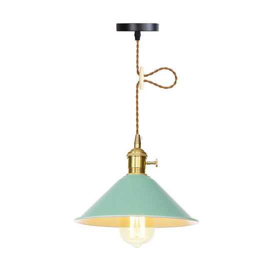 Peyton Nordic Barn Pendant Light (Pink/Blue/Green) Green / A