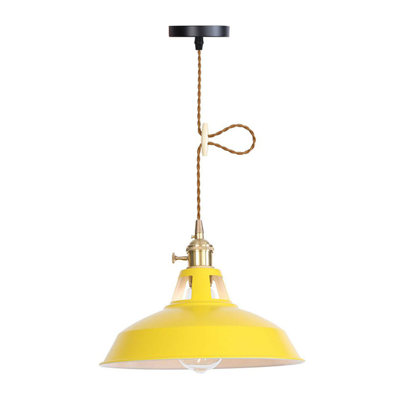 Peyton Nordic Barn Pendant Light (Pink/Blue/Green) Yellow / B