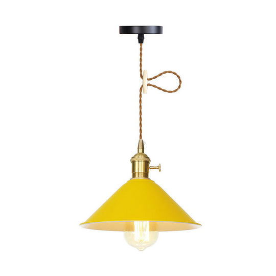 Peyton Nordic Barn Pendant Light (Pink/Blue/Green) Yellow / A