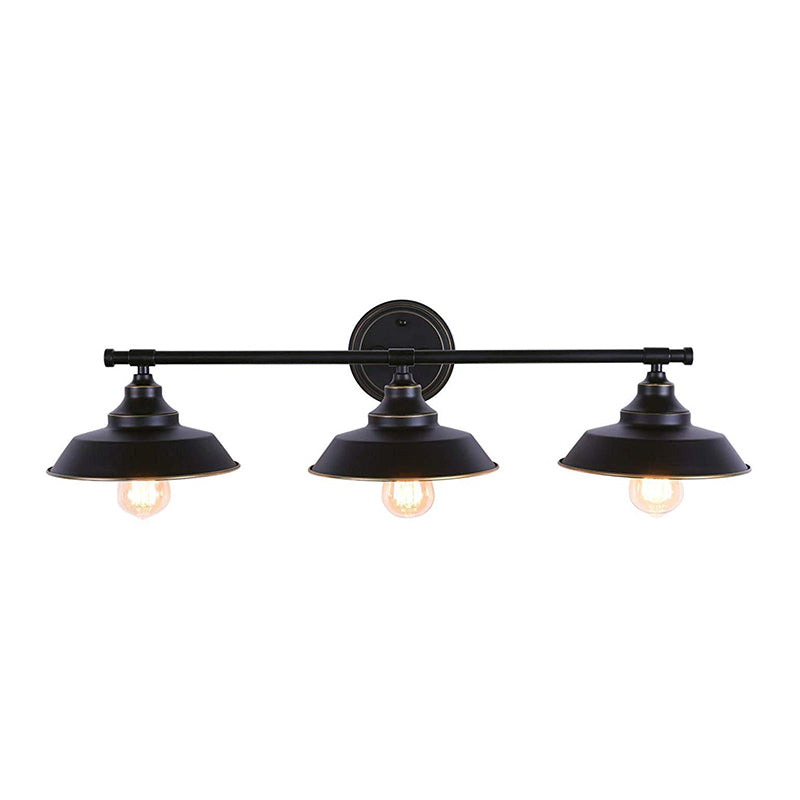 Rustic Illumination: The Black Iron Barn Wall Sconce With 3 Lights