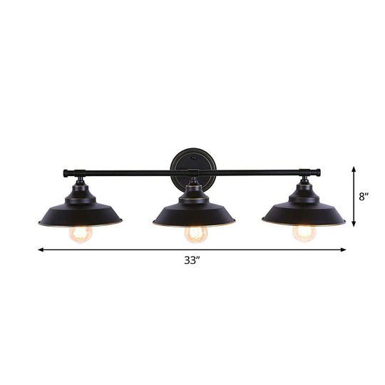 Rustic Illumination: The Black Iron Barn Wall Sconce With 3 Lights