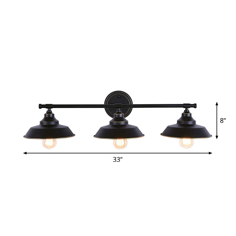 Rustic Illumination: The Black Iron Barn Wall Sconce With 3 Lights