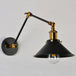 Kaylee Industrial Swing Arm Wall Lamp For Bedroom (Black/White & Brass)