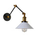 Kaylee Industrial Swing Arm Wall Lamp For Bedroom (Black/White & Brass)