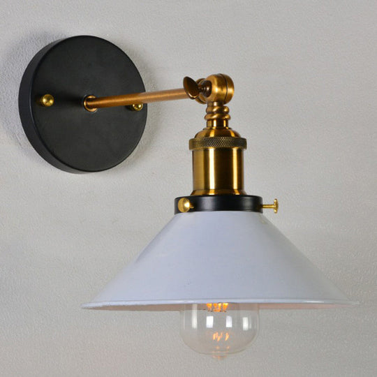 Customizable Charm: The Countryside Metal Cone Wall Lamp White Wall Lamp