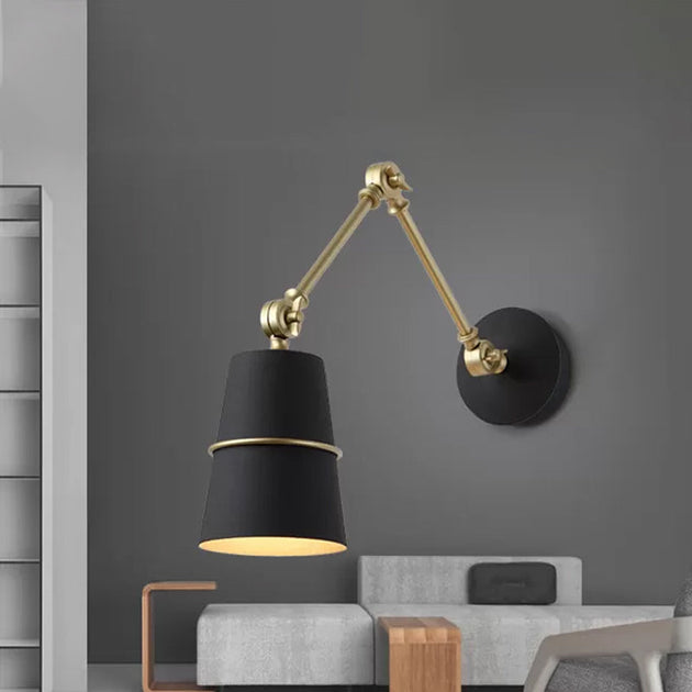 Chloe’s Modern Swing Arm Wall Lamp: A Versatile Reading Light Black